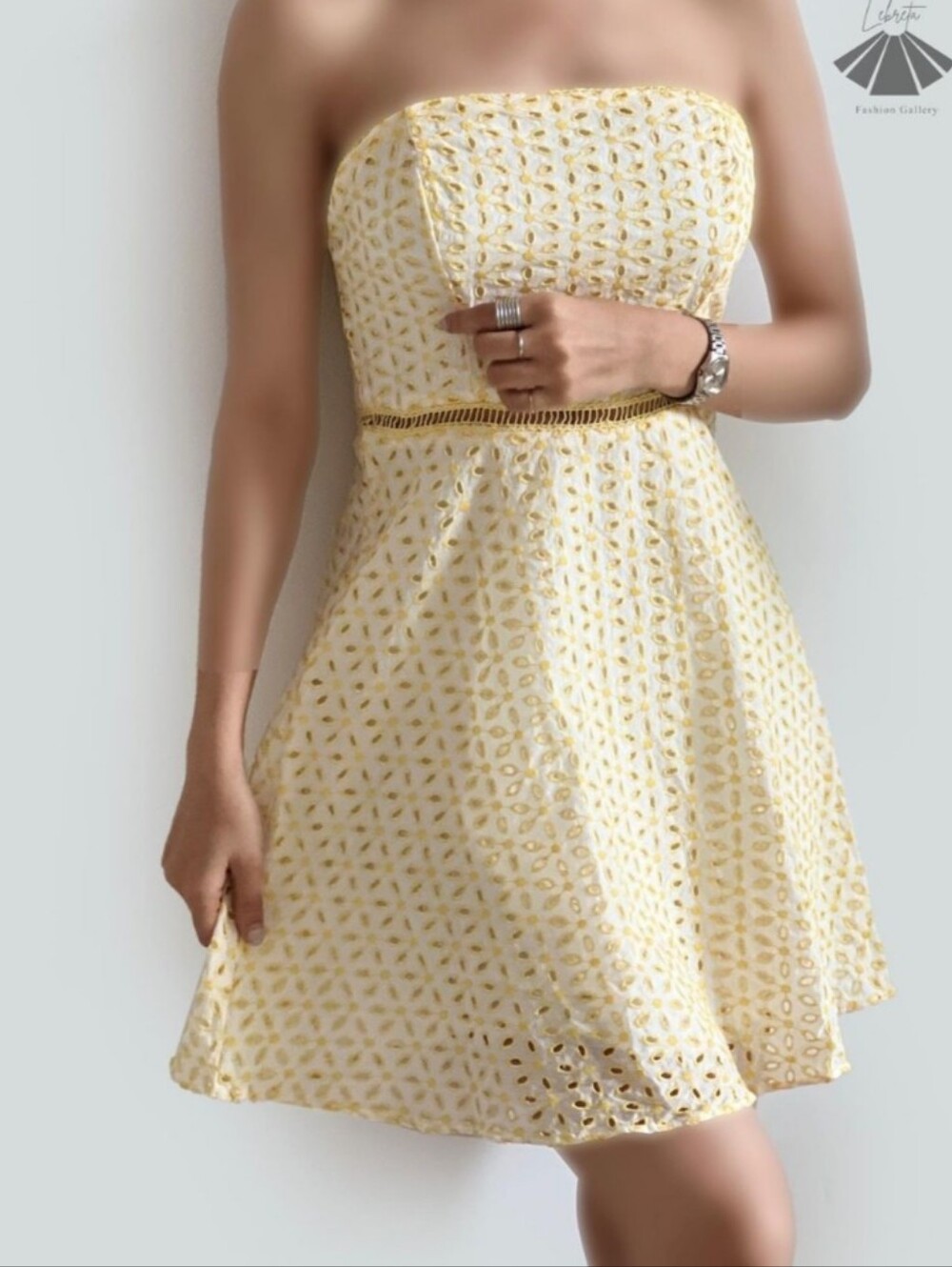 Miami Dandelion Yellow Embroidered Dress Casual Summery Vacation Size XXS